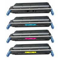 Compatible Dell high yield laser toner cartridges: 1 of each Dell 593-BBJX black, Dell 593-BBJU cyan, Dell 593-BBJW yellow and Dell 593-BBJV magenta (Dell 593-BBJX/U/V/W)